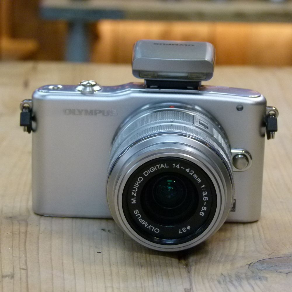 Used Olympus PEN Mini EPM1 Silver Camera with 1442mm Lens Used