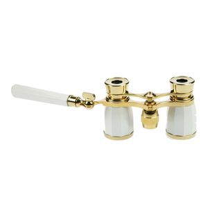 Danubia Opera 3x25mm Pearl and Gold Binoculars with Handle