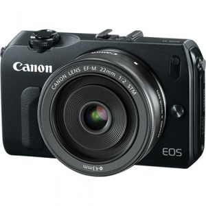 Canon EOS M Black Digital Camera with 22mm f/2 STM lens and EF Adapter