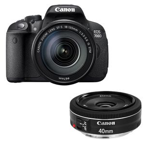 Canon EOS 700D Digital SLR Camera with 18-135mm IS STM and 40mm STM Lenses