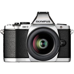 Olympus OM-D E-M5 Silver Digital Camera,12-50mm Lens, FL-LM2 Flash