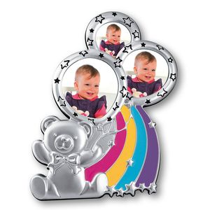 Alice Silver Plated Teddy Bear Triple Baby Photo Frame