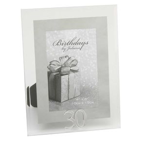 30th Birthday Glass and Mirror 6x4 Photo Frame
