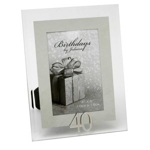 40th Birthday Glass and Mirror 6x4 Photo Frame