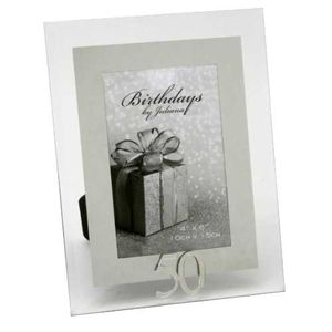 50th Birthday Glass and Mirror 6x4 Photo Frame