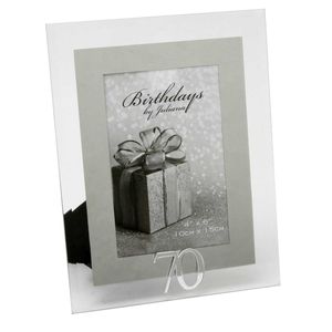 70th Birthday Glass and Mirror 6x4 Photo Frame