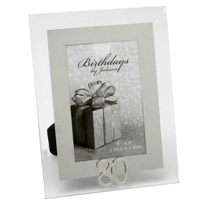 80th Birthday Glass and Mirror 6x4 Photo Frame