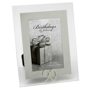 90th Birthday Glass and Mirror 6x4 Photo Frame