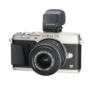Olympus PEN E-P5 Silver Digital Camera with 14-42mm Lens & VF-4