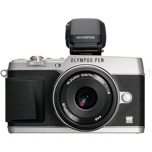 Olympus PEN E-P5 Silver Digital Camera with 17mm 1:1.8 Lens & VF-4