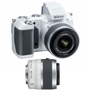 Nikon 1 V2 White Digital Camera with 10-30mm and 30-110mm Lens Kit