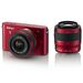 Nikon 1 J1 Red Digital Camera 10-30mm and 30-110mm Twin Lens Kit